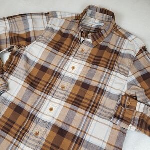Outerknown Men's Medium Plaid Organic Cotton Button Front LS Casual Shirt Hiking